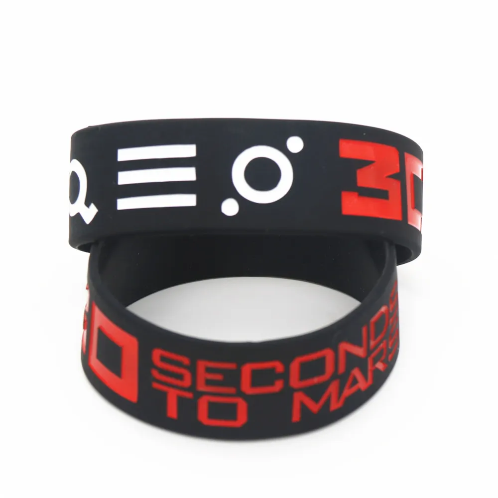 LUKENI 1 шт. 30 Seconds To Mars силиконовый браслет " широкий черный белый браслеты и браслеты для любителей рок музыки подарок SH133