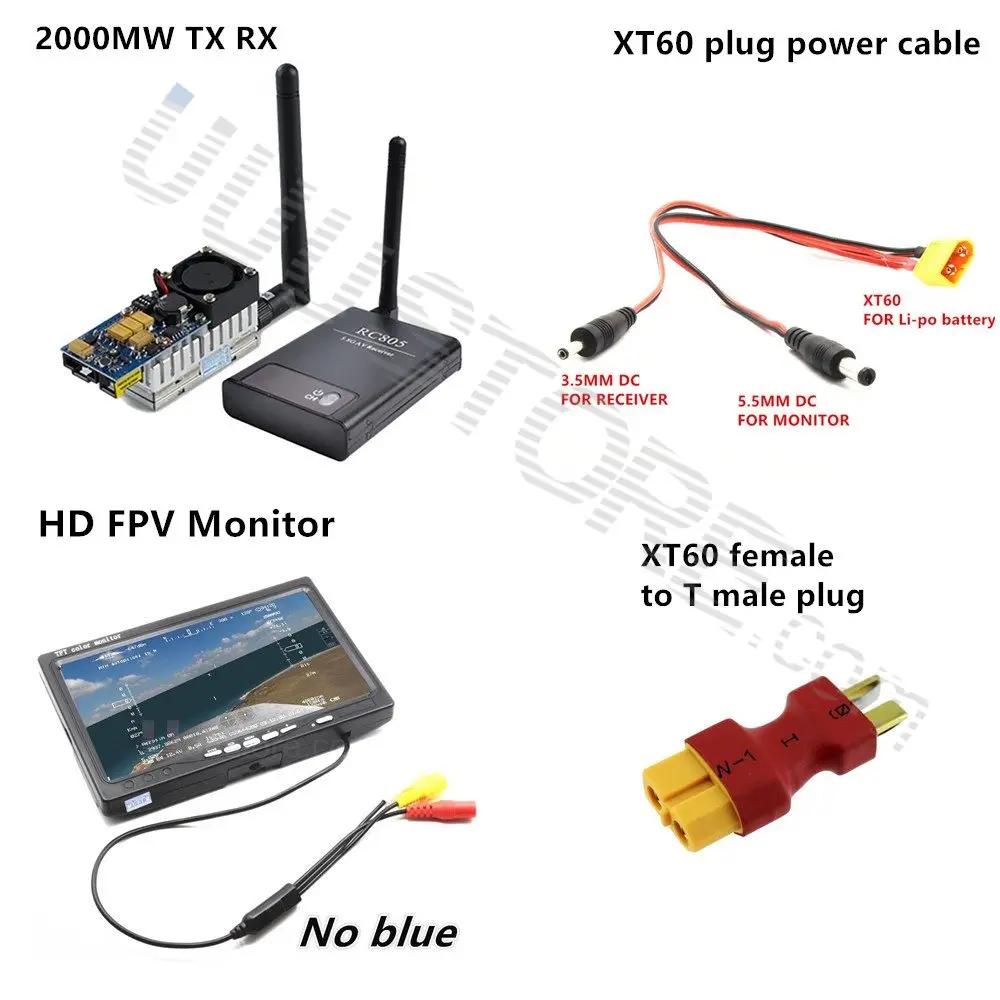 15 км FPV комбинированная система 5,8 ГГц 2000 мВт Передатчик без синего экрана монитор для xiao yi gopro sj4000 fpv CX20 Квадрокоптер walkera