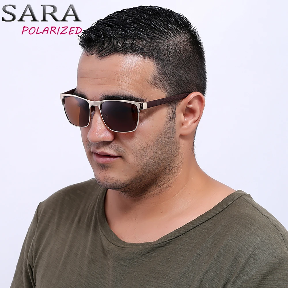 SARA Polarized Men Sunglasses Sports Oversized Square Driver Fishing