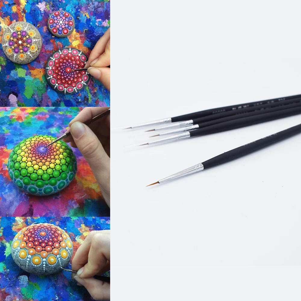 

1pc mandala dotting tools 00000 Brush Super Fine Draw Line Pen Painting Brush Modeling Pointed Detail Clay Tools arcilla polimer