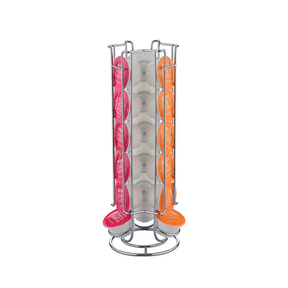  Storage 18/24/30/32 Dolce Gusto Capsules Coffee Pod Holder Stand Kitchen Table Metal Revolving Shel