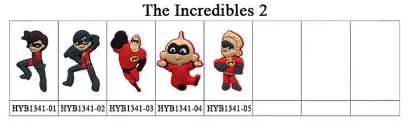 5pcs/lot The Incredibles 2 Superman Cartoon Anime PVC Brooches Pins Badge Clothes/Bag/Hat/Shoes Decor Kid Accessory Party Gift