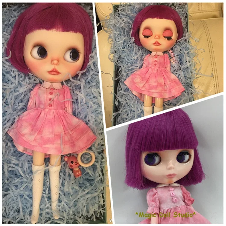 Nbl091 New Free Shipping Neoblyth Doll For Retail Purple Short
