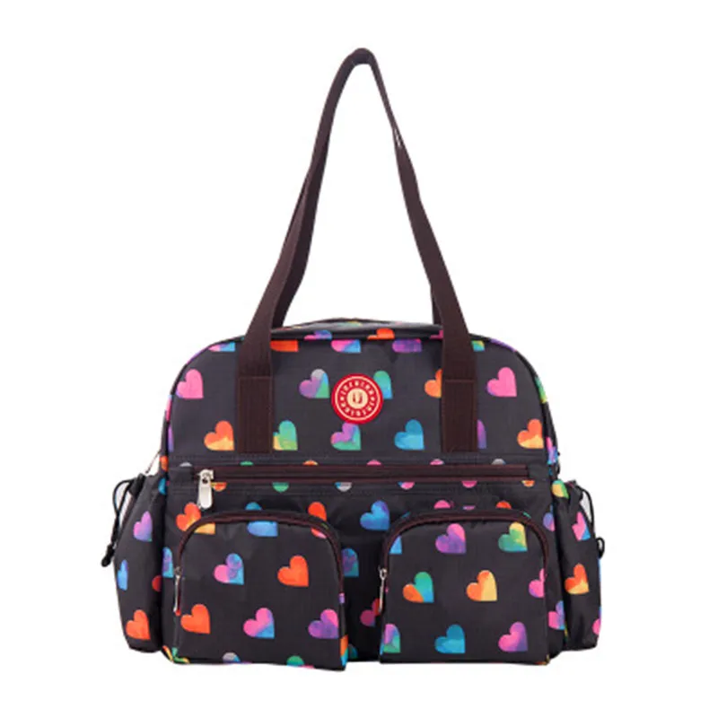 

New Fashion Printing Multi-function Mummy Bag Large Capacity Maternal and Child Package Shoulder Nylon Mother Bag F34