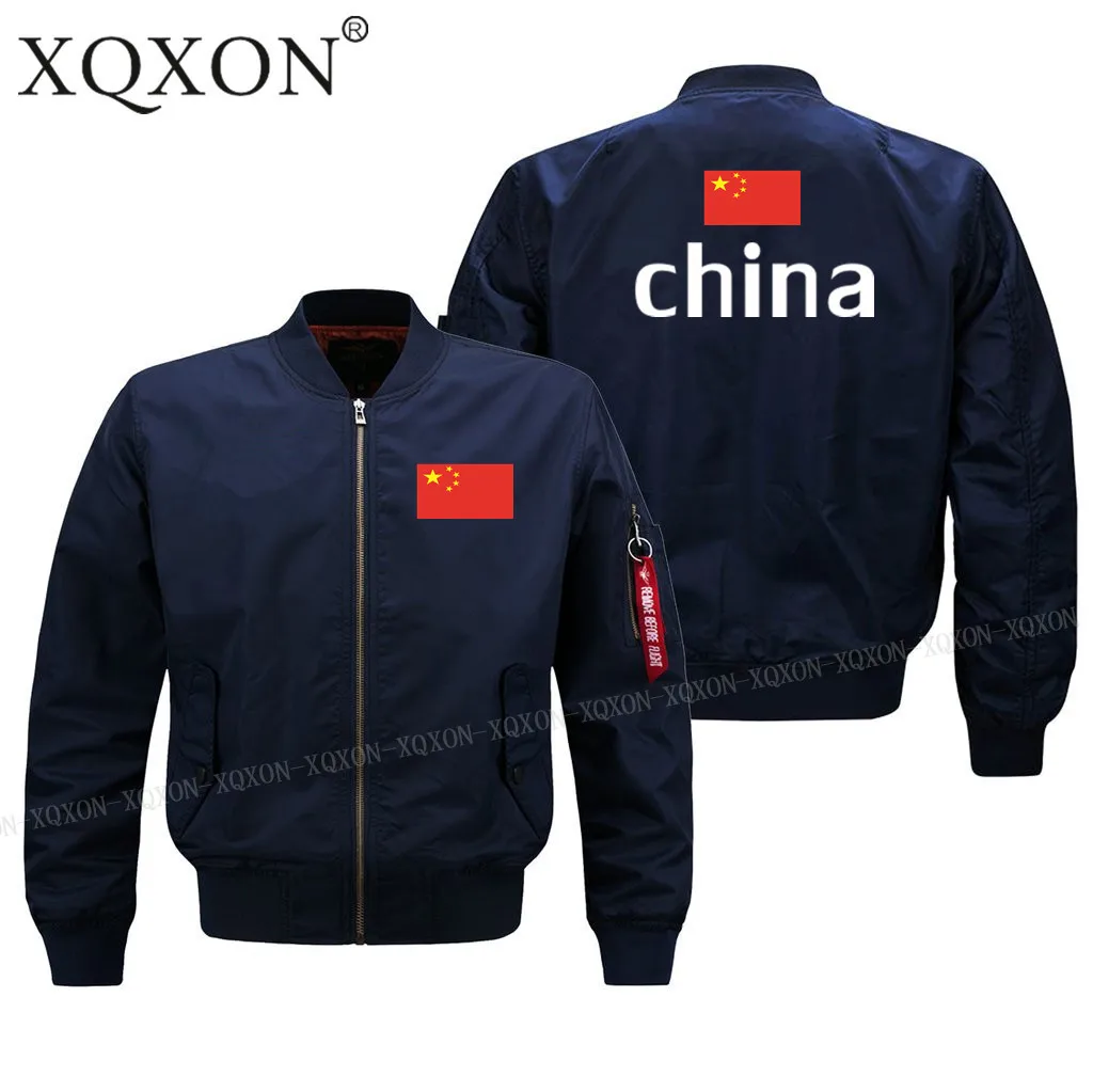 XQXON 2018 Autumn winter new men Coats Jackets new style China Flag