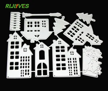 

1Set House Building Metal Cutting Dies Stencils for DIY Scrapbooking Stamp/photo Album Decorative Embossing DIY Paper Cards