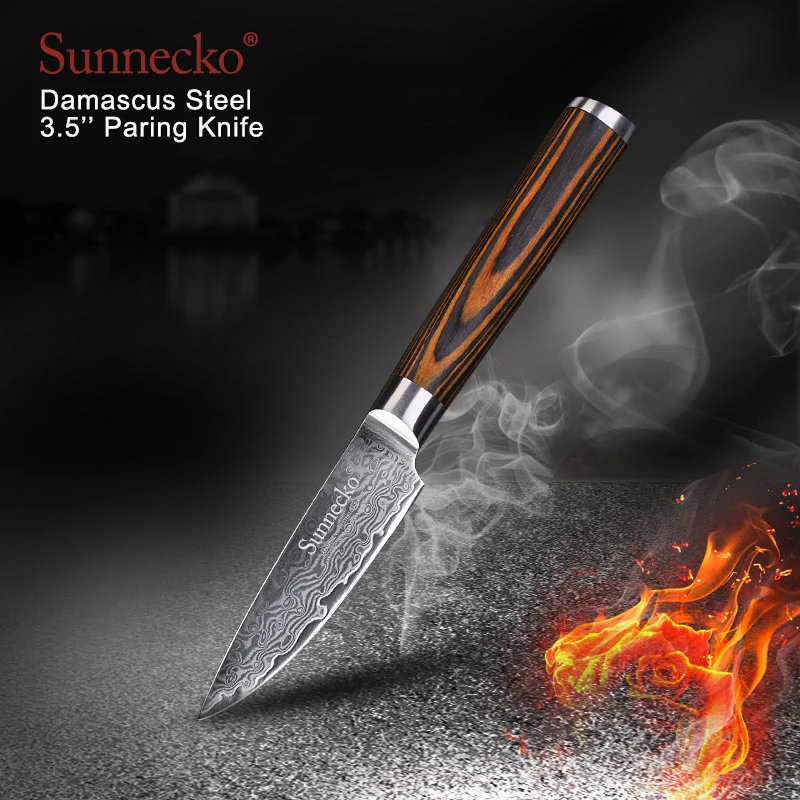 SUNNECKO 3 шт. Кухня ножи сантоку нож для очистки овощей шеф повара Ножи японский VG10