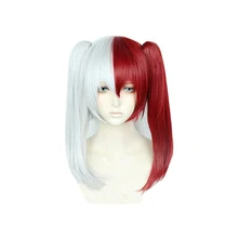 Ccutoo My Hero Academy Baku no Hero Todoroki Shoto короткий наполовину серебристый, белый и красный синтетический парик для студенческой вечеринки клип хвост