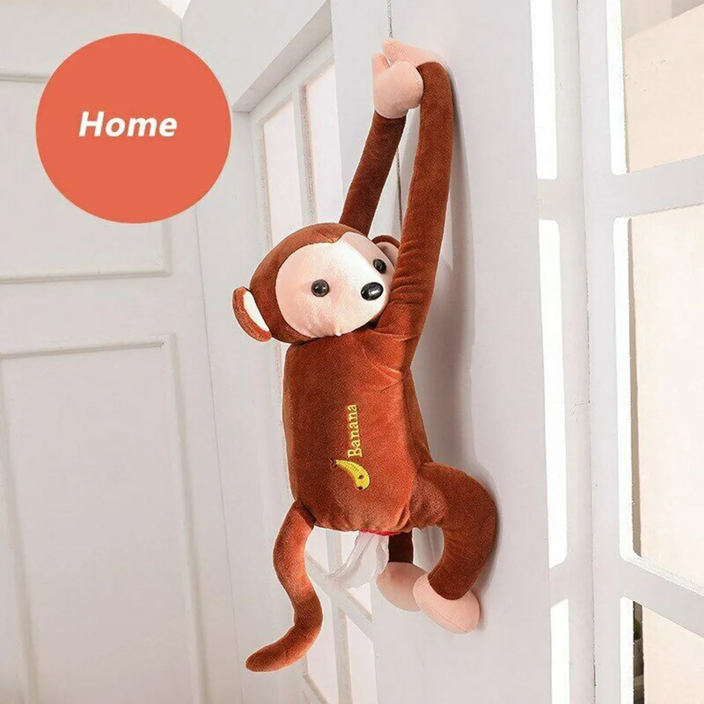 Креативная коробка для салфеток Пеппи обезьяна бумажный чехол для салфеток милый мультфильм Животные автомобиль бумажные ящики салфетки держатель#10 - Цвет: Brown