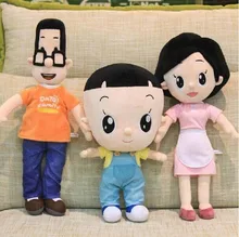 big size the familes of big head son and small head father toys three family members dolls about 48cm,59cm,65cm