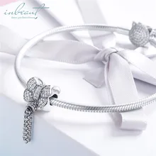 S925 стерлингового серебра fit Pandora браслет белый галстук-бабочка кисточкой талисманы 925 элегантный бант узел вечерние ювелирные изделия бусины для DIY цепи