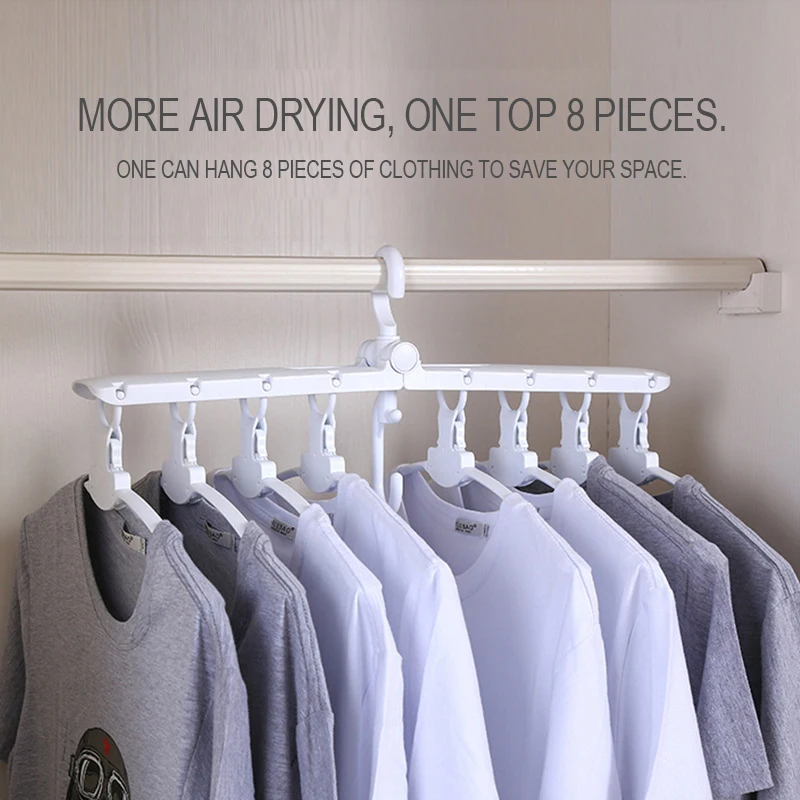 

Hanger with hooks traceless for adult and children folding household multi-functional clothes hanger