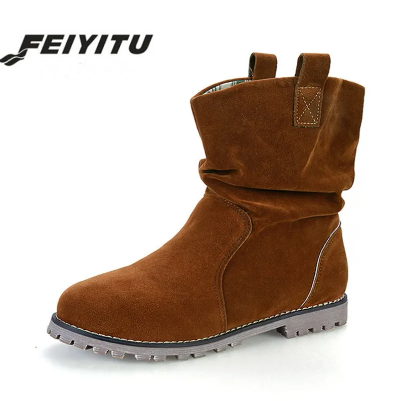 

feiyitu 2018 New Fashion Women Boots Female Autumn Winter Women's Casual Boots Flat Motorcycle Boots Short Ankle Riding Boots
