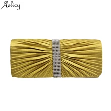 Aelicy женские вечерние сумочки с рюшами и цепочками из бриллиантов, вечерняя сумочка, модная квадратная сумочка для дам, высокое качество и Лидер продаж