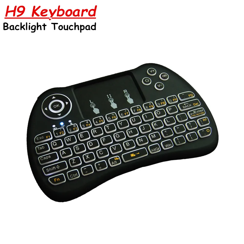 

H9 Backlight Mini Keyboard 2.4GHz Wireless English Keyboard with Touchpad for Android TV Box PC Laptop Tablet Backlit Keyboard