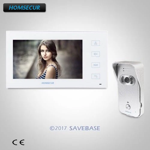 Homssecur color 7 "Hands-free видео и аудио Домашний домофон + Серебряная камера для квартиры 1V1