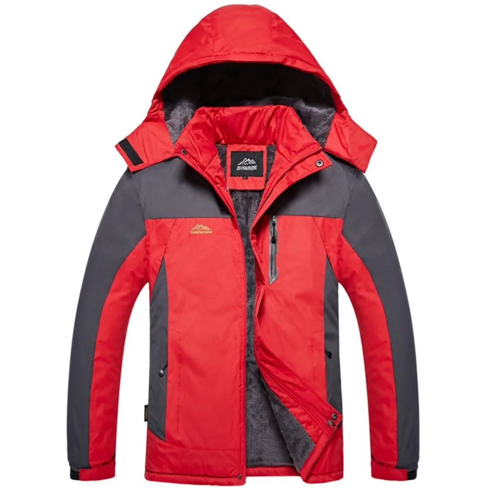 

New OUTAD Men's Winter Inner Fleece Waterproof Hooded Jacket Outdoor Sport Warm Coat Jackets with Detachable Inner As Sweater