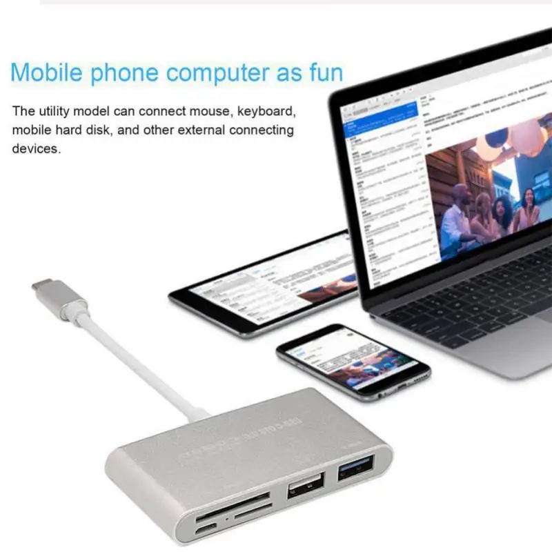 5 in 1 USB C External Card Reader Type-C to Micro Usb USB3.0/2.0 SD/TF Card Slot High Speed Adapter For Camera Macbook Android 5 in 1 USB C External Card Reader Type-C to Micro Usb USB3.0/2.0 SD/TF Card Slot High Speed Adapter For Camera Macbook Android