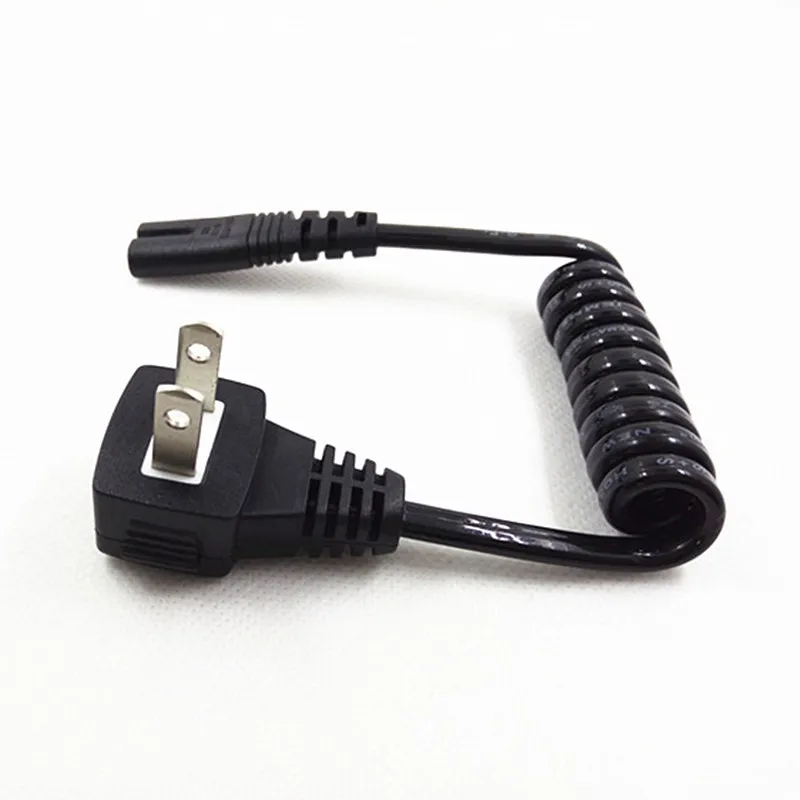 JP США Plug NEMA 1-15 P 2PIN МЭК 60320 C7 AC короткие Портативный шнур 2 двухштырьковыми вилками 20 см ПУ выдвижной Весна Мощность кабель