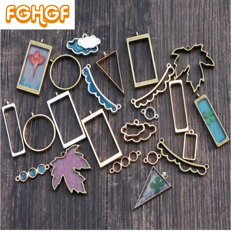 

10pcs Vintage Antique Bronze Open Bezel DIY Jewelry Charms Accessories UV Resin Craft Silver Metal Frame Cabochon Setting