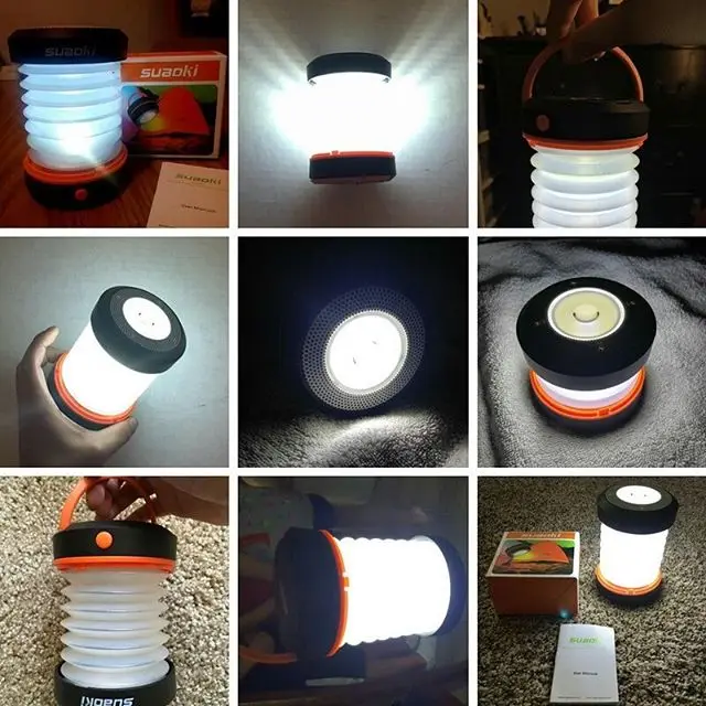 Suaoki LED Lampe de Camping Solaire éclairage de Secours Pliable Résistant de lEau étanche Rechargeable