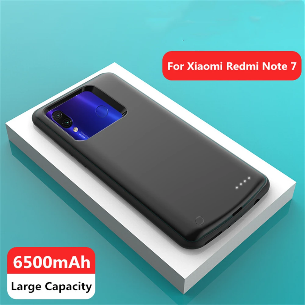 6500 мАч зарядное устройство чехол для Xiaomi Redmi Note 7 Pro резервного питания банк