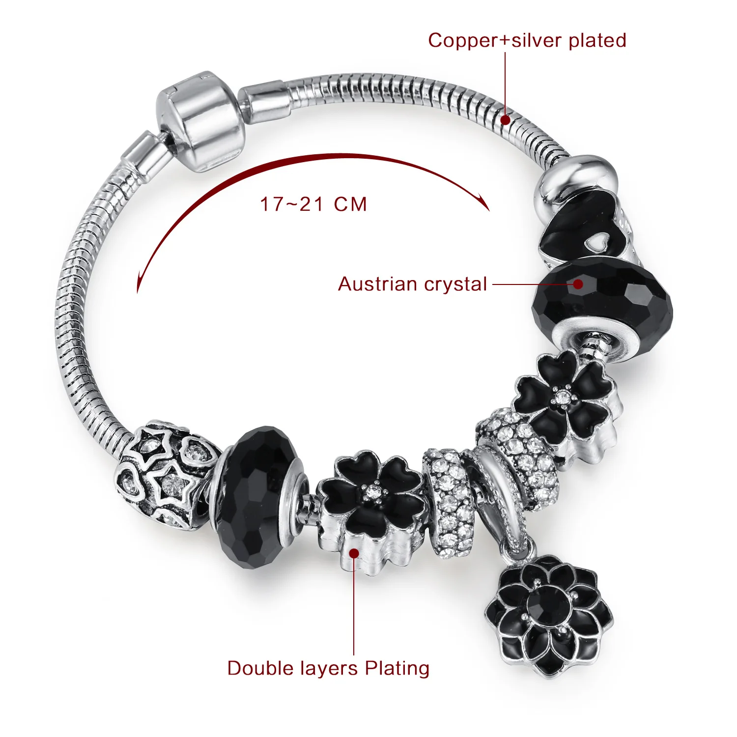 Тибетский серебряный Амулет pandora браслеты для женщин с изысканным цветком