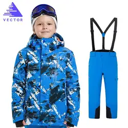 Детские зимние лыжные комплекты Детские Зимние костюмы пальто для будущих мам лыжный костюм, для спорта на открытом воздухе Gilr/мальчик