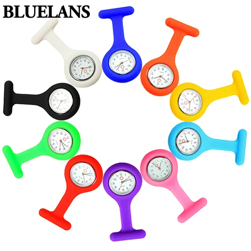 

Cute Silicone Nurse Watch Brooch Fob Pocket Tunic Quartz Movement Watch 937E