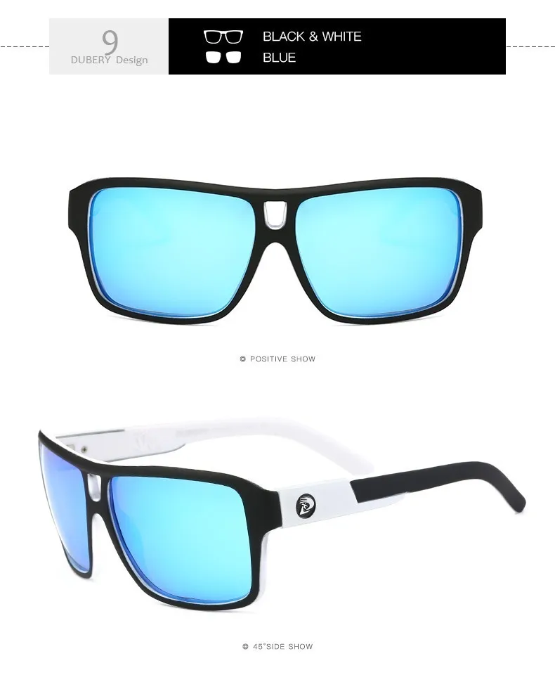 DUBERY поляризационные солнцезащитные очки для мужчин и женщин, новая мода, квадратные Винтажные Солнцезащитные очки, спортивные вождения, Ретро Зеркало, роскошный бренд UV400 - Цвет линз: 9