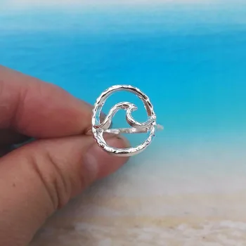 

SanLan Ocean Wave Dainty Surfer Ring Unique Ocean Jewelry
