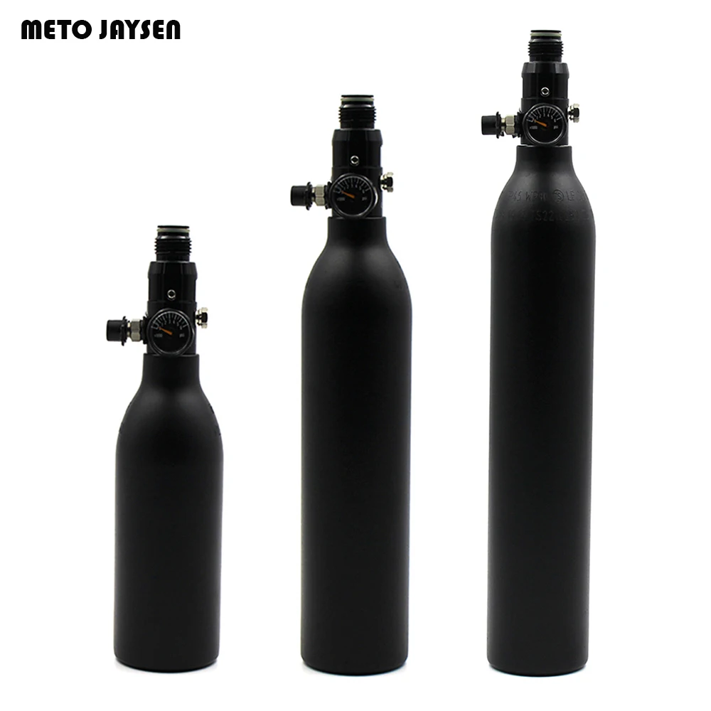 

PCP Paintball Air Tank 0.2L/0.35L/0.45L HPA Cylinder Regulator 300bar 4500psi Black Bottle M18*1.5 Thread 4500psi Inlet Pressure