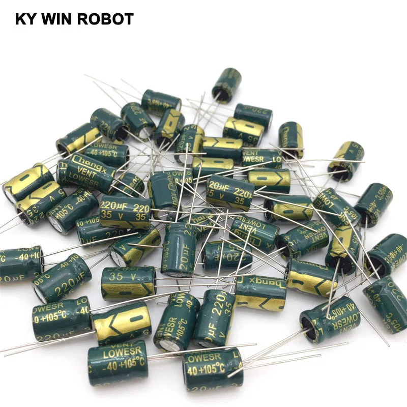 Electrolytic Capacitor Aluminum Electrolytic Capacitor 20pcs 220uF 35V 105C 8x12mm