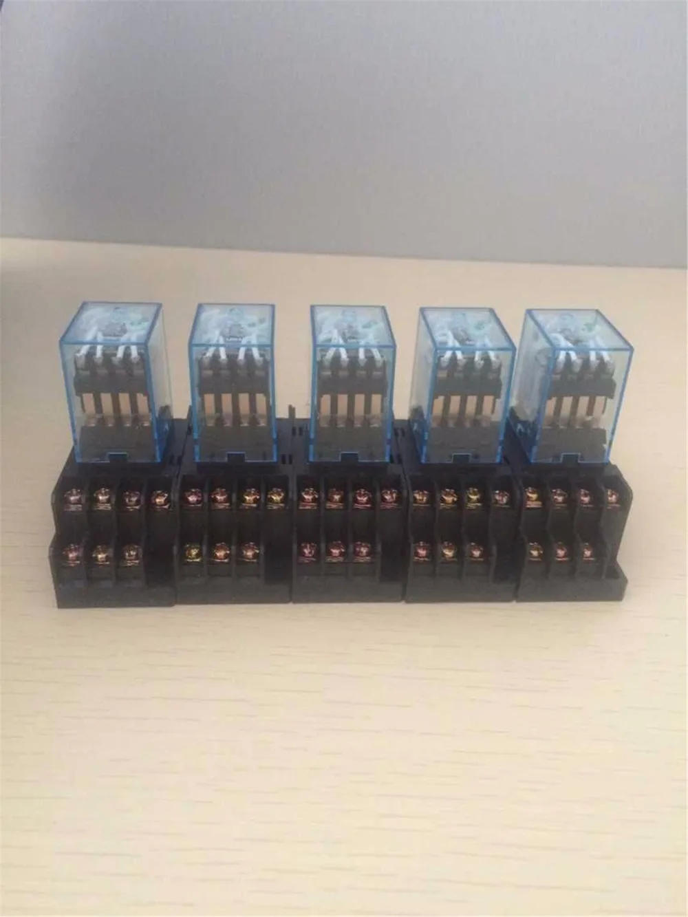 10 Sets Mini Relay My4nj 14 Pin 5a With Led Pyf14a Socket Base