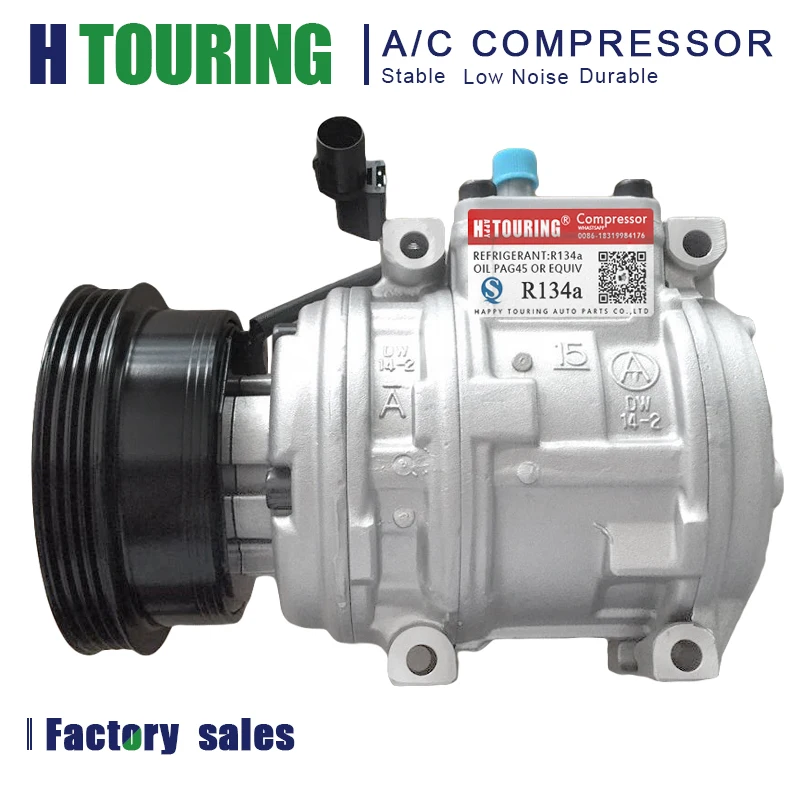 

447170-3700 447200-1713 447300-7230 88310-6A010 88320-60700 For Toyota Landcruiser HDJ100R 1HD-FTE 6 Cyl 4.2L Diesel Compressor