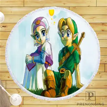 

Custom DIY Customized Microfiber Fabric the_legend_of_zelda@ Round Beach Blanket Towel Printed on Demand 150cm #19-01-28-4-156