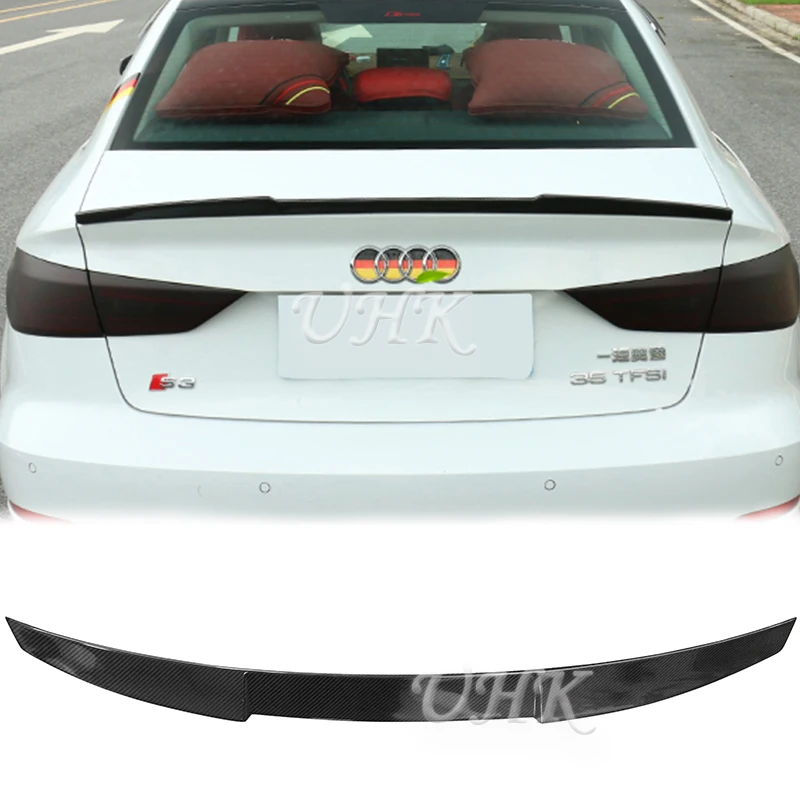  UHK For Audi A3 Carbon Fiber Rear Spoilers Big V Stlye Air Wing Auto Spoyler Car Styling Spoyler Tr