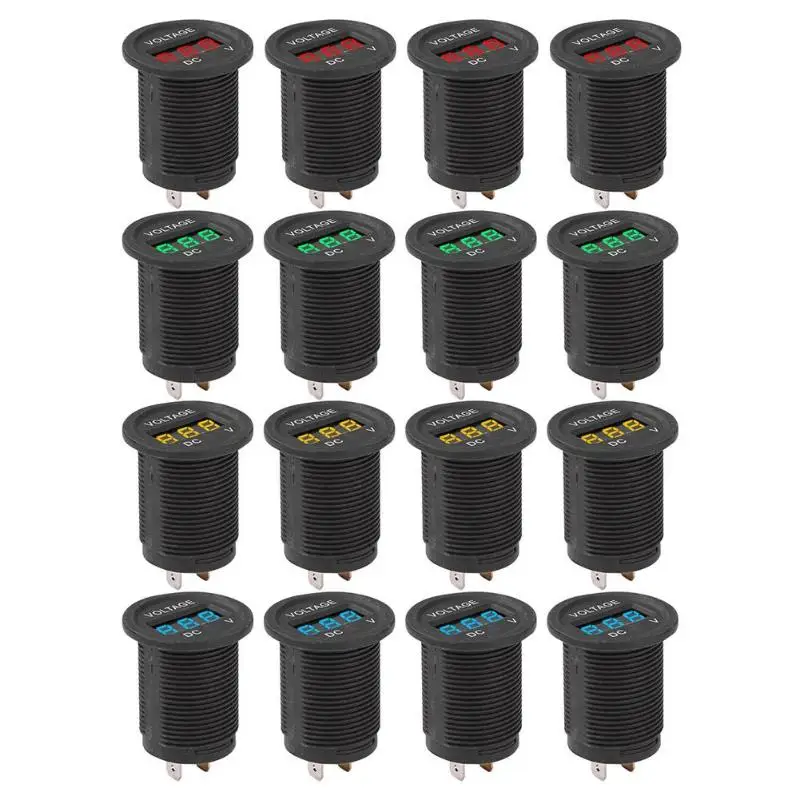 

5-35V Digital Voltmeter Red/Green/Yellow/Blue Anti-Reverse Connect Voltage Measuring Instrument