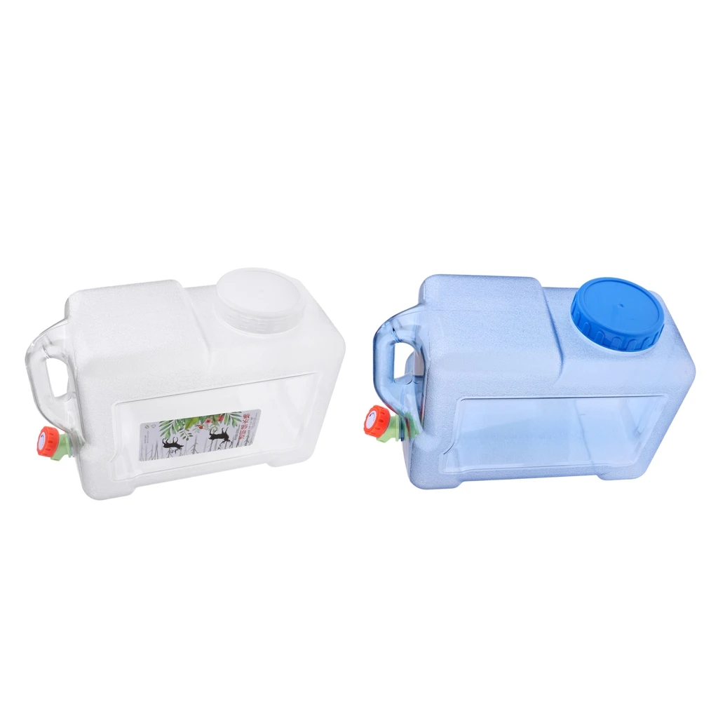 12L Portable Outdoor Camping Car Water Carrier Bucket Canister Storage Container with Handle & Water Tap for Parties Picnic BBQS