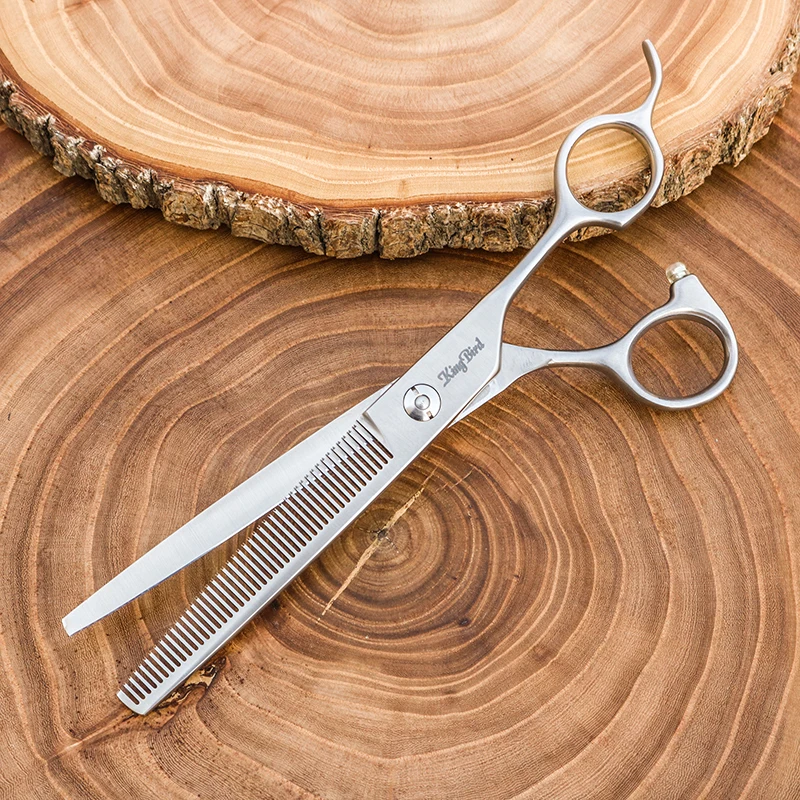 Professional Dog Grooming Scissors Dog Thinning Shears 6.75 INCH 46 Teeth Right Hand Matte Silver Kingbird NEW