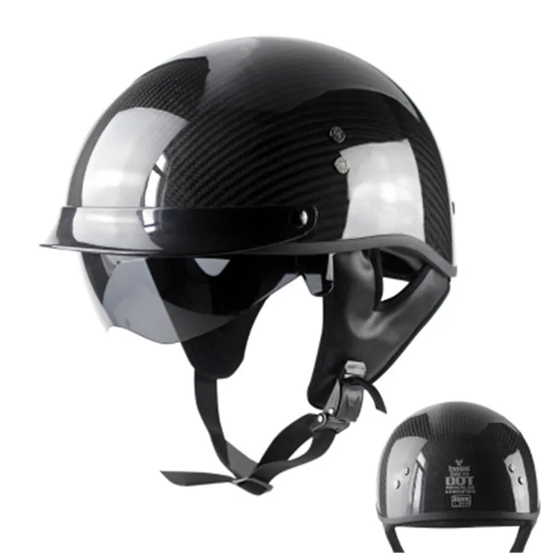 

Fiber LumiParty Unisex Professional Motorcycle Half Helmet Hat Cap for Chopper Bobber Unisex Adult For Harley Chop