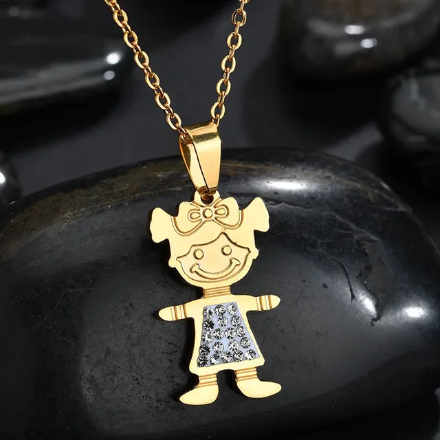 2018 New Arrival Stainless Steel Cute Baby Girl Pendant Necklace