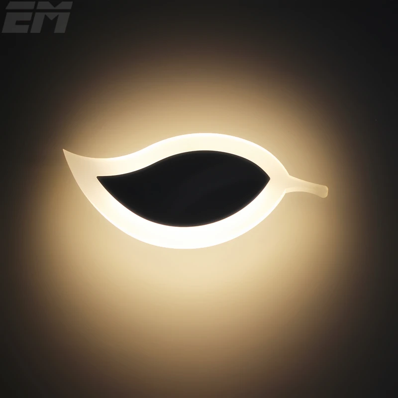 

HOt! Leaf Shape LED Wall Sconce 30*13*5cm 8W Aluminum Acryl Morden Design Bedside Reading Lamp Wall Mounted Light High Quality