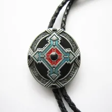 Западный юго-западный крест Узел Овальный Боло галстук свадебное кожаное ожерелье шейный галстук также в США