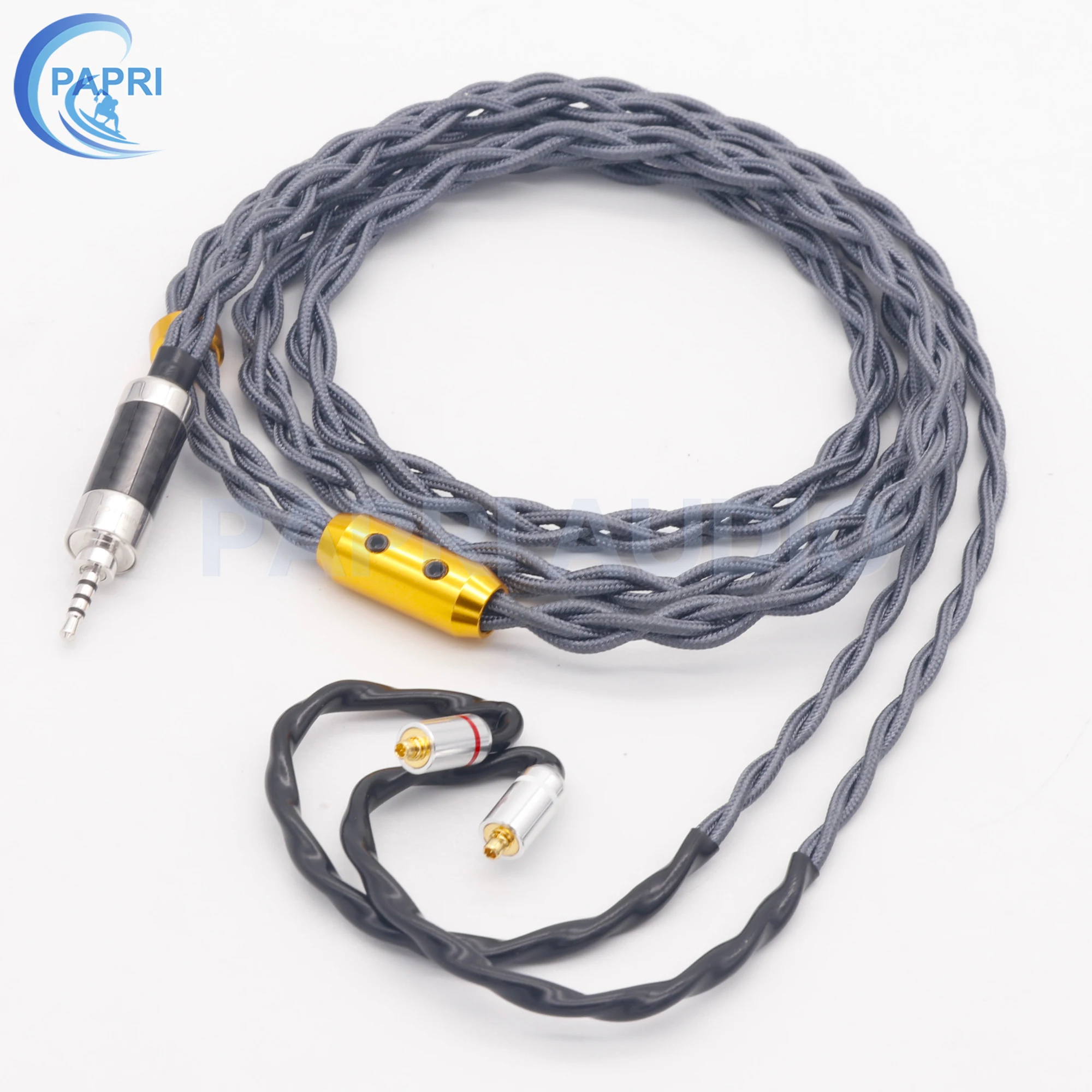 PAPRI 2 5 3 5MM 4 4MM 4N OCC Silver Gold Plated 5Mil Balanced Earphone Cable For SE846 535 MMCX 0 78mm Headphone Upgrade Cables