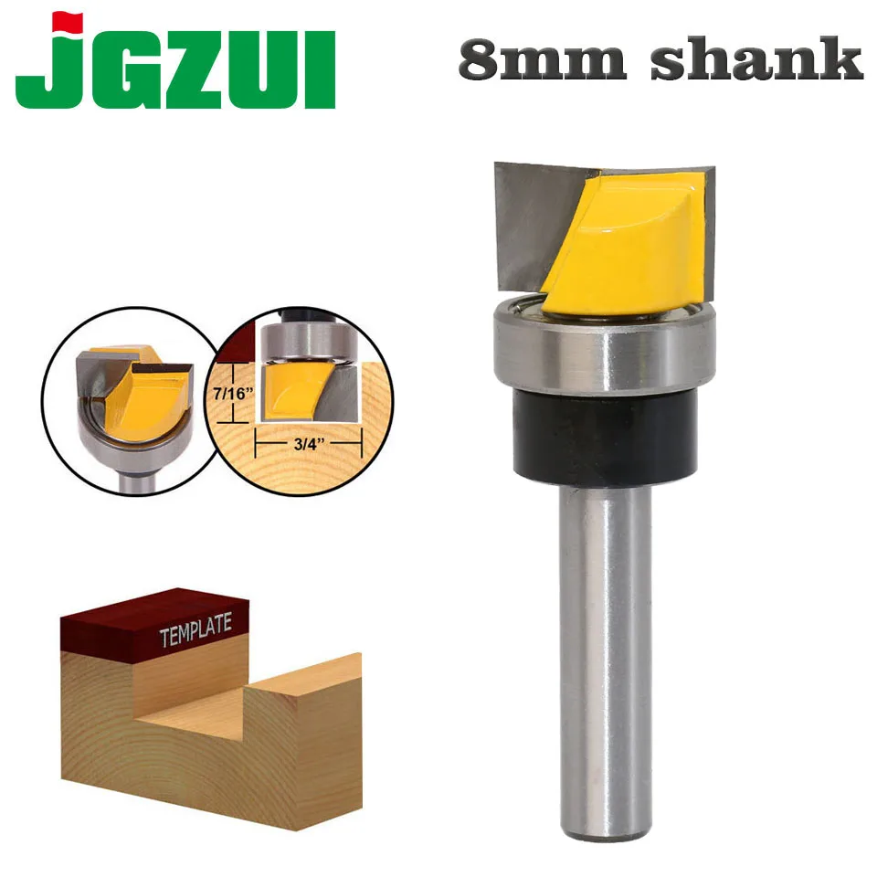 

1PC Hinge Mortise/Template Router Bit - 3/4"W X 7/16"H Bottom Cleaning Straight end mill trimmer cleaning flush trim