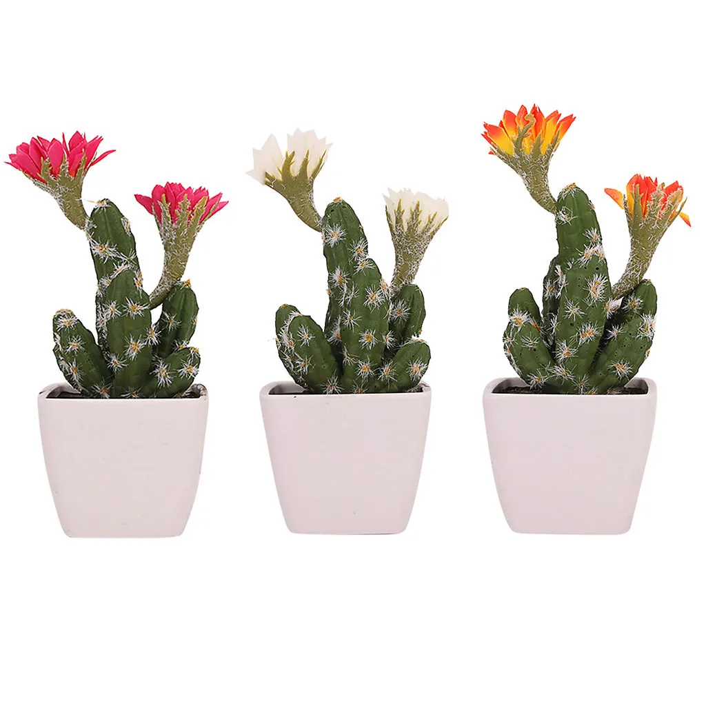 

2019 High Quality Simulated Potted Cactus Artificial Green Plant Potted Flower Art Home Decor Decoracion Hogar