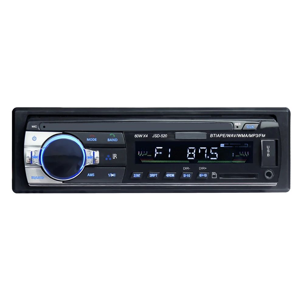 

JSD-520 12V1Din Car MP3 Player Car BT WMA Audio Music Player SD Card USB Flash Disk AUX in FM Transmitter With Remote Control