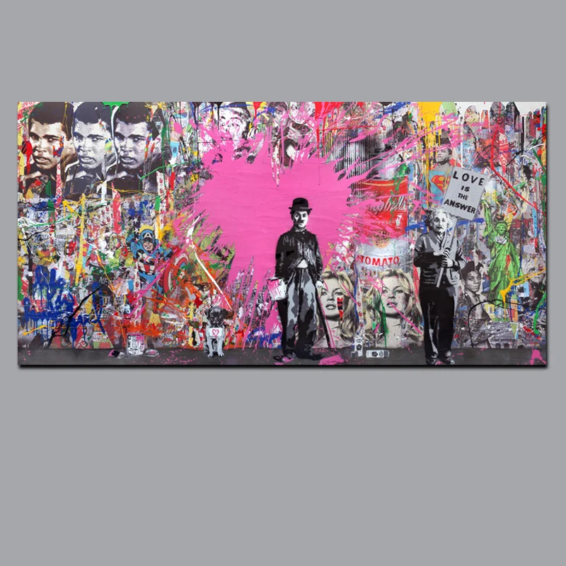 Большой размер Поп уличное искусство Граффити знаменитый человек холст живопись печать и плакат стены Искусство для гостиной Куадрос