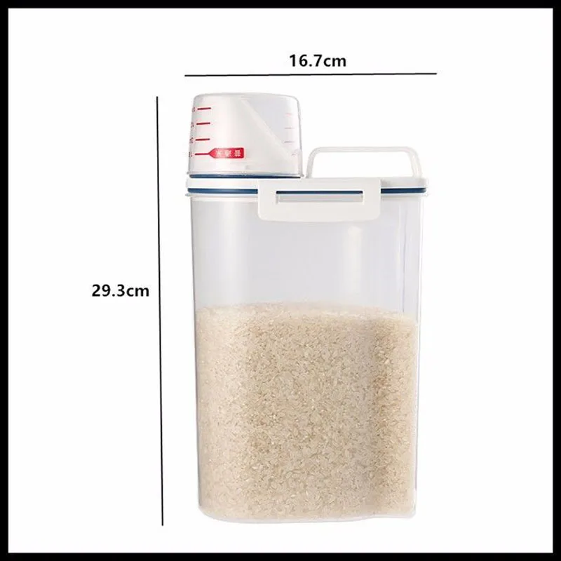 

US 1x Kitchen Food Cereal Grain Rice Plastic Storage Case Container Storage Box